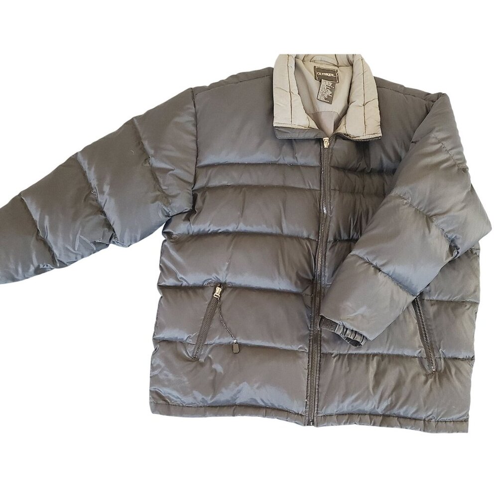 Outbrook Mens Puffer Down Jacket Coat Size XL Black Polyester Outer Shell Winter